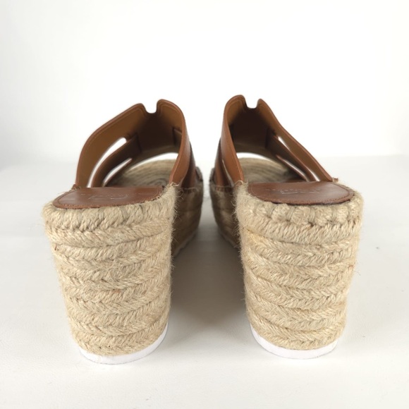 MARC FISHER LTD Brown LEATHER Robbyn Espadrille Wedge Sandal Size 9M - Picture 8 of 16